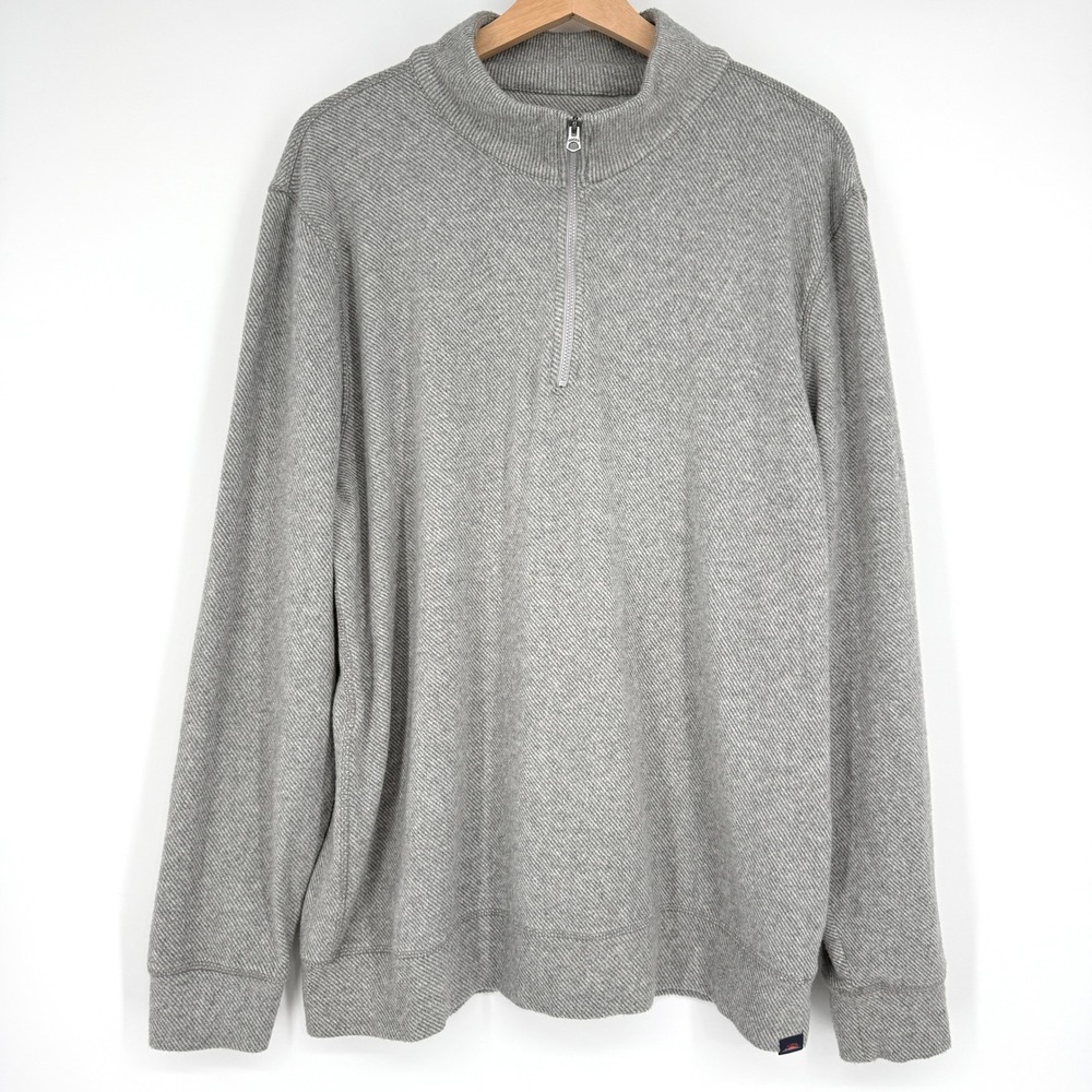 Faherty Men's Legend Quarter Zip Sweater‎ Size XL Gray